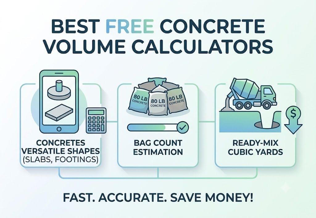 Best free concrete volume calculators available online.